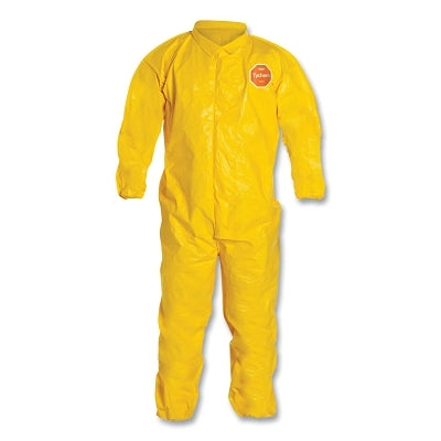 Dupont Tychem® 2000 Coverall, Bound Seams, Collar, Elastic Wrists and Ankles, Zipper Front, Storm Flap, Yellow, 5X-Large (251-QC125B-5X) 12 EA / CA
