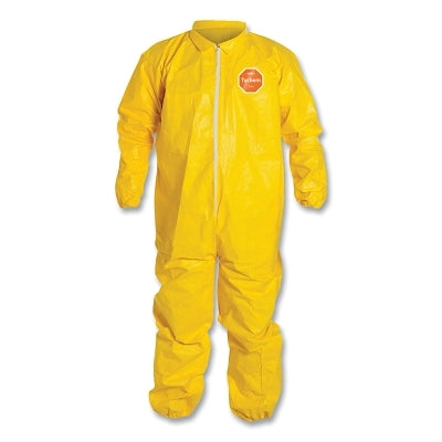 Dupont Tychem® 2000 Coverall, Serged Seams, Collar, Elastic Wrists and Ankles, Zipper Front, Storm Flap, Yellow, Medium (251-QC125S-MD) 12 EA / CA