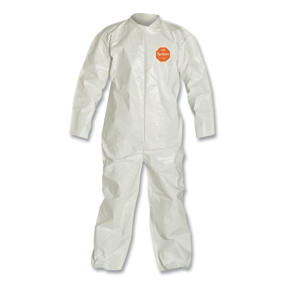Dupont Tychem® 4000 Coverall, Bound Seams, Collar, Open Wrists and Anckles, Zipper Front, Storm Flap, White, X-Large (251-SL120B-XL) 12 EA / CA