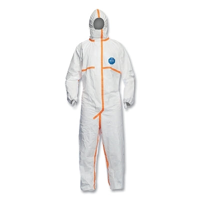 Dupont Tyvek® 800 Coverall, Taped Seams, Attach Hood, Elastic Wrists and Ankles, Storm Flap, White, X-Large (251-TJ198TWHXL0025PI) 25 EA / CA