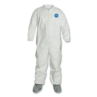 Dupont Tyvek® Coveralls with attached Boots, White, X-Large (251-TY121SWHXL0025NS) 25 EA / CA