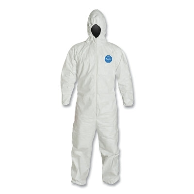 Dupont Tyvek® 400 Coveralls, Serged Seams, Attached Hood, Elas Waist, Elas Wrists/Ankles, Front Zip, Storm Flap, WH, 7XL, Std (251-TY127S-7X) 25 EA / CA