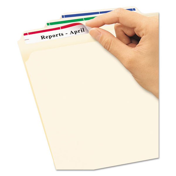 Avery® Removable File Folder Labels with Sure Feed Technology, 0.66 x 3.44, White, 30/Sheet, 25 Sheets/Pack (AVE6466)