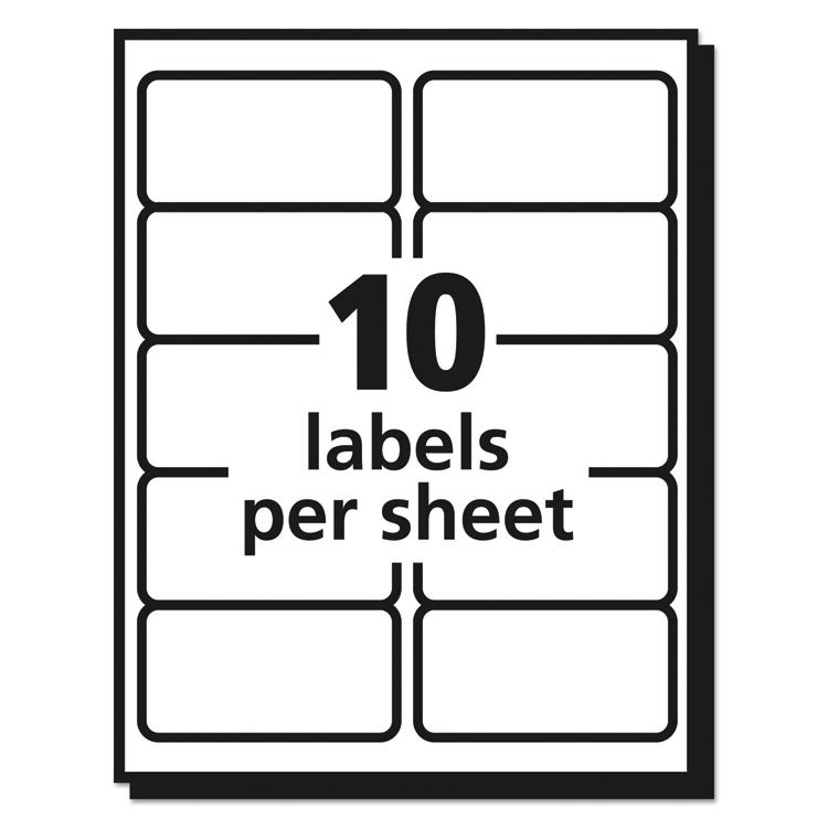 Avery® Matte Clear Easy Peel Mailing Labels w/ Sure Feed Technology, Laser Printers, 2 x 4, Clear, 10/Sheet, 50 Sheets/Box (AVE5663)