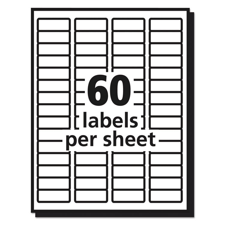 Avery® Matte Clear Easy Peel Mailing Labels w/ Sure Feed Technology, Laser Printers, 0.66 x 1.75, Clear, 60/Sheet, 10 Sheets/Pack (AVE15695)