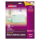 Avery® Matte Clear Easy Peel Mailing Labels w/ Sure Feed Technology, Laser Printers, 0.5 x 1.75, Clear, 80/Sheet, 10 Sheets/Pack (AVE15667) Pack of 800