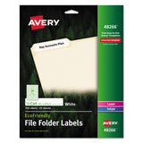 Avery® EcoFriendly Permanent File Folder Labels, 0.66 x 3.44, White, 30/Sheet, 25 Sheets/Pack (AVE48266) Pack of 750