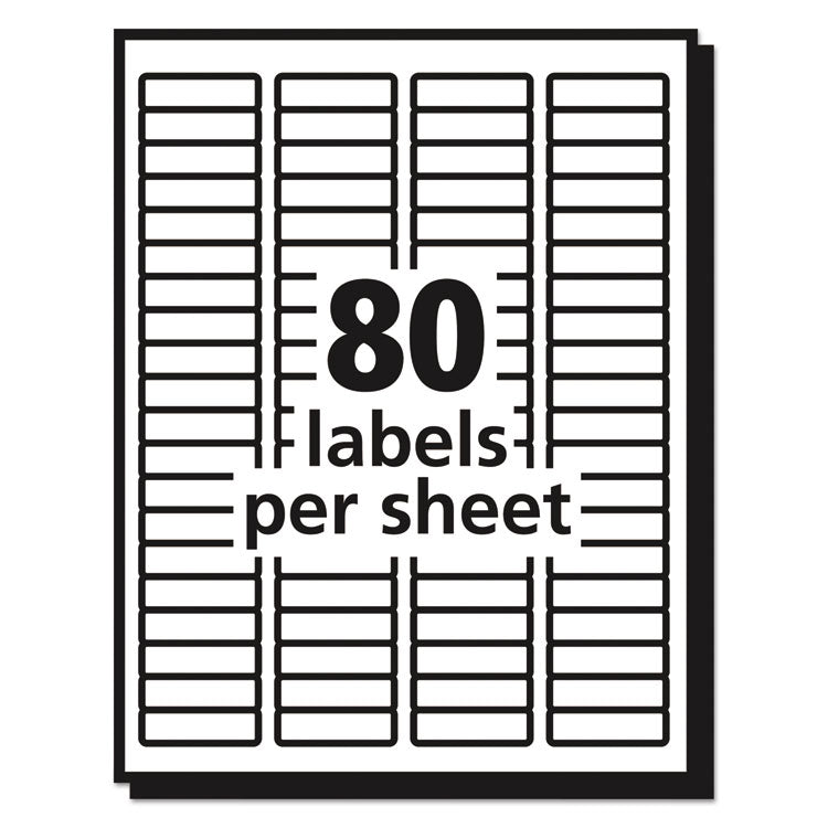 Avery® Matte Clear Easy Peel Mailing Labels w/ Sure Feed Technology, Laser Printers, 0.5 x 1.75, Clear, 80/Sheet, 10 Sheets/Pack (AVE15667) Pack of 800