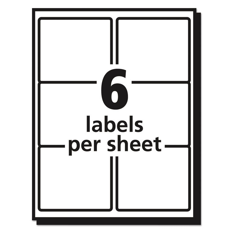 Avery® Matte Clear Easy Peel Mailing Labels w/ Sure Feed Technology, Laser Printers, 3.33 x 4, Clear, 6/Sheet, 50 Sheets/Box (AVE5664)