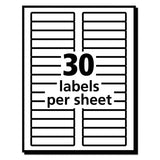 Avery® EcoFriendly Permanent File Folder Labels, 0.66 x 3.44, White, 30/Sheet, 25 Sheets/Pack (AVE48266) Pack of 750