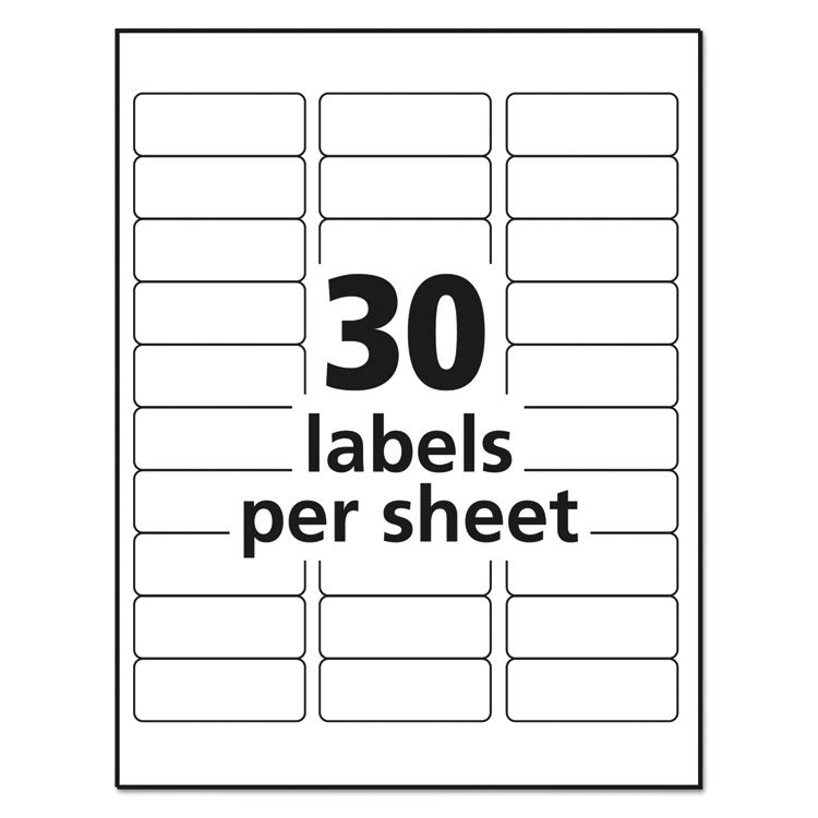 Avery® Matte Clear Easy Peel Mailing Labels w/ Sure Feed Technology, Inkjet Printers, 1 x 2.63, Clear, 30/Sheet, 10 Sheets/Pack (AVE18660)