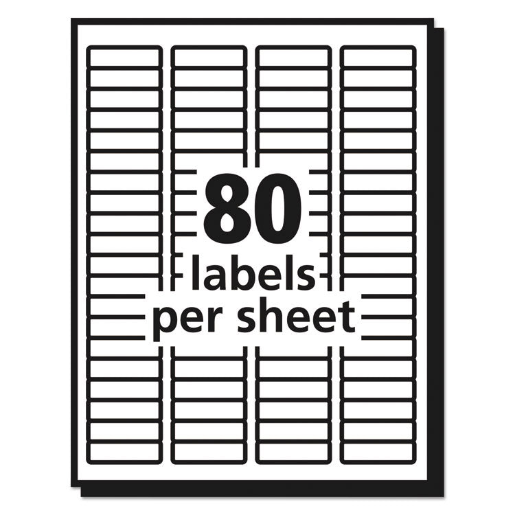 Avery® Matte Clear Easy Peel Mailing Labels w/ Sure Feed Technology, Inkjet Printers, 0.5 x 1.75, Clear, 80/Sheet, 10 Sheets/Pack (AVE18667)