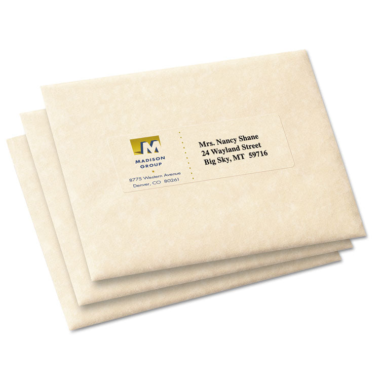 Avery® Matte Clear Easy Peel Mailing Labels w/ Sure Feed Technology, Inkjet Printers, 1.33 x 4, Clear, 14/Sheet, 25 Sheets/Pack (AVE8662) Pack of 350