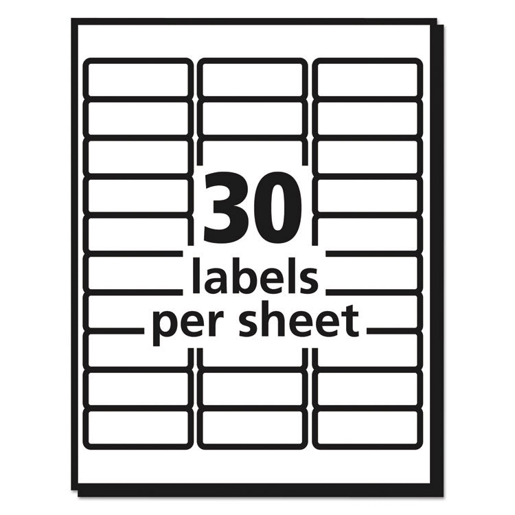 Avery® Matte Clear Easy Peel Mailing Labels w/ Sure Feed Technology, Inkjet Printers, 1 x 2.63, Clear, 30/Sheet, 25 Sheets/Pack (AVE8660)