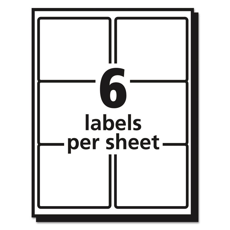 Avery® Matte Clear Easy Peel Mailing Labels w/ Sure Feed Technology, Inkjet Printers, 3.33 x 4, Clear, 6/Sheet, 10 Sheets/Pack (AVE18664)