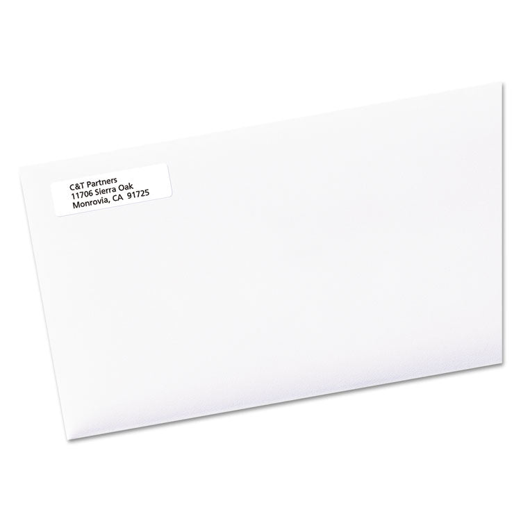 Avery® White Address Labels w/ Sure Feed Technology for Laser Printers, Laser Printers, 0.5 x 1.75, White, 80/Sheet, 250 Sheets/Box (AVE5967)