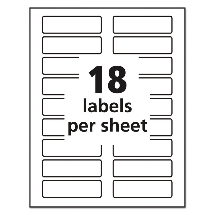 Avery® Removable File Folder Labels with Sure Feed Technology, 0.94 x 3.44, White, 18/Sheet, 25 Sheets/Pack (AVE8425)