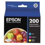 Epson® T200520-S (200) DURABrite Ultra Ink, 165 Page-Yield, Cyan/Magenta/Yellow (EPST200520S) Each