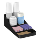 Mind Reader Trove Seven-Compartment Coffee Condiment Organizer, 7.75 x 16 x 5.25, Black (EMSCOMP7BLK) Each