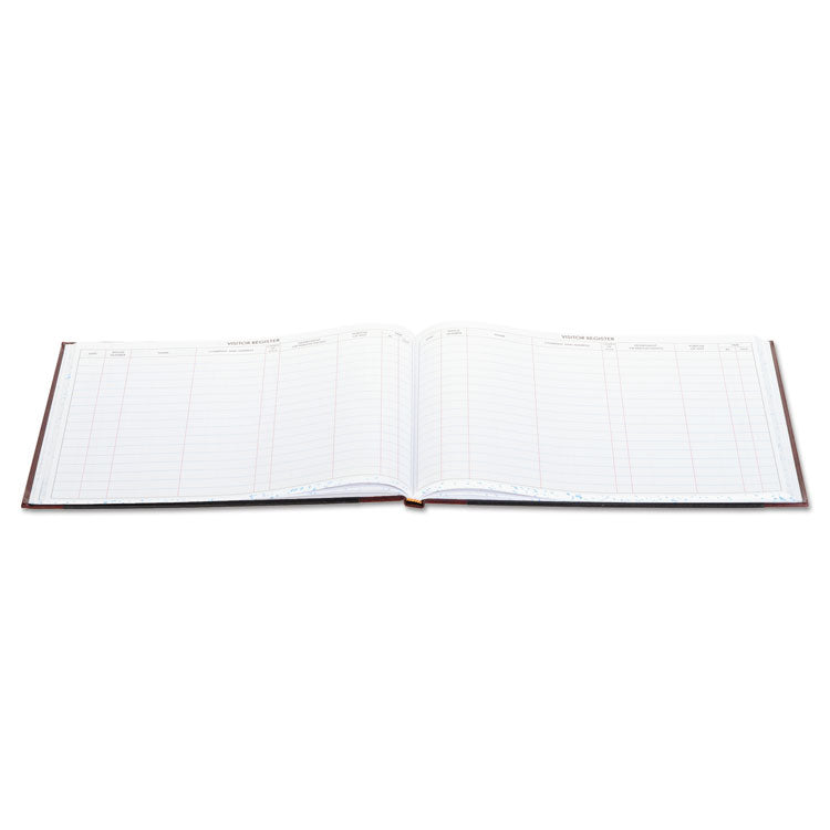 Wilson Jones® Detailed Visitor Register Book, 8 Column Format, Black Cover, 12.25 x 9.5 Sheets, 208 Sheets/Book (WLJS491) Each