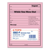 TOPS™ Pink Message Pad, One-Part (No Copies), 4.25 x 5.5, 50 Forms/Pad, 12 Pads/Pack (TOP3002P) Case of 12