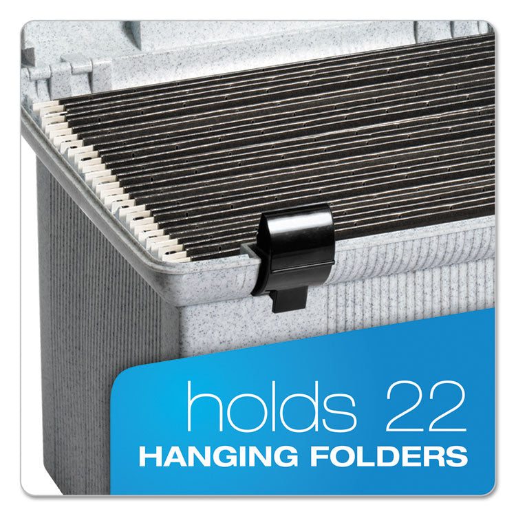 Pendaflex® Portable File Boxes, Letter Files, 13.88" x 14" x 11.13", Granite (PFX41747) Each