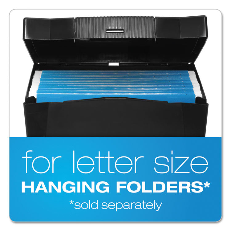 Pendaflex® Portable Letter Size File Box, Letter Files, 13.5" x 10.25" x 10.88", Black (PFX20861) Each