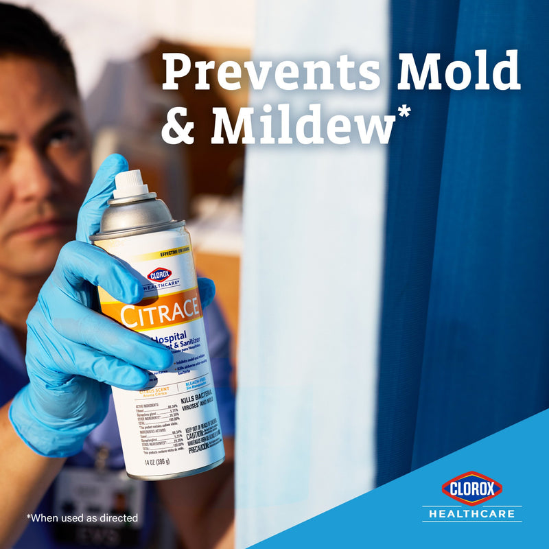 Clorox Healthcare® Citrace® Hospital Surface Disinfectant / Sanitizer Alcohol Based Aerosol Spray Liquid 14 oz. Can Citrus Scent NonSterile (156486_CS) 12/CS