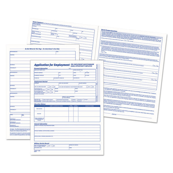 TOPS™ Comprehensive Employee Application Form, One-Part (No Copies), 17 x 11, 25 Forms Total (TOP3288) Pack of 25