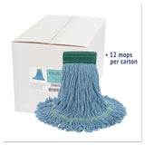 Boardwalk® Super Loop Wet Mop Head, Cotton/Synthetic Fiber, 5" Headband, Medium Size, Blue, 12/Carton (BWK502BLCT) Case of 12