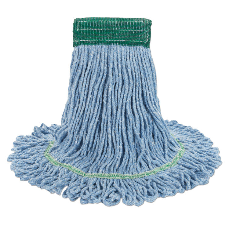 Boardwalk® Super Loop Wet Mop Head, Cotton/Synthetic Fiber, 5" Headband, Medium Size, Blue, 12/Carton (BWK502BLCT) Case of 12