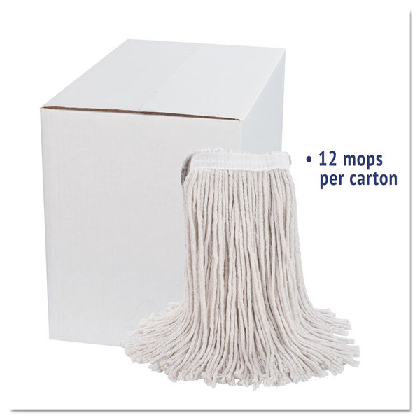 Boardwalk® Premium Cut-End Wet Mop Heads, Cotton, 24oz, White, 12/Carton (BWK224CCT) Case of 12