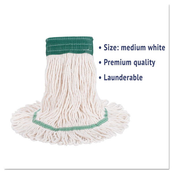 Boardwalk® Super Loop Wet Mop Head, Cotton/Synthetic Fiber, 5" Headband, Medium Size, White (BWK502WHEA) Each