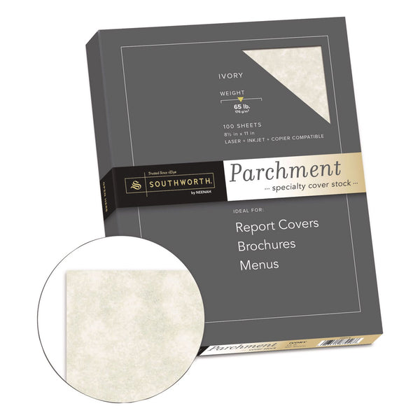 Southworth 65 lb Fine Parchment Paper, Acid/Lignin Free, Ivory (SOUZ980CK) Box of 100
