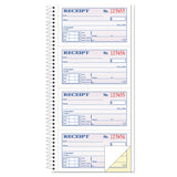 TOPS™ Spiralbound Money and Rent Receipt Book, Two-Part Carbonless, 4.75 x 2.75, 4 Forms/Sheet, 200 Forms Total (TOP4161) Each