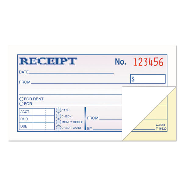 TOPS™ Money and Rent Receipt Books, Two-Part Carbonless, 4.78 x 2.75, 50 Forms Total (TOP46820) Each