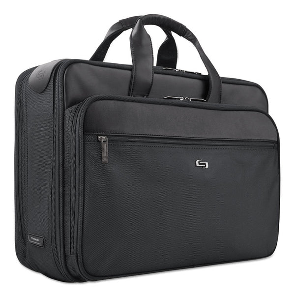 Solo Classic Smart Strap Briefcase, Fits Devices Up to 16", Ballistic Polyester, 17.5 x 5.5 x 12, Black (USLSGB3004)