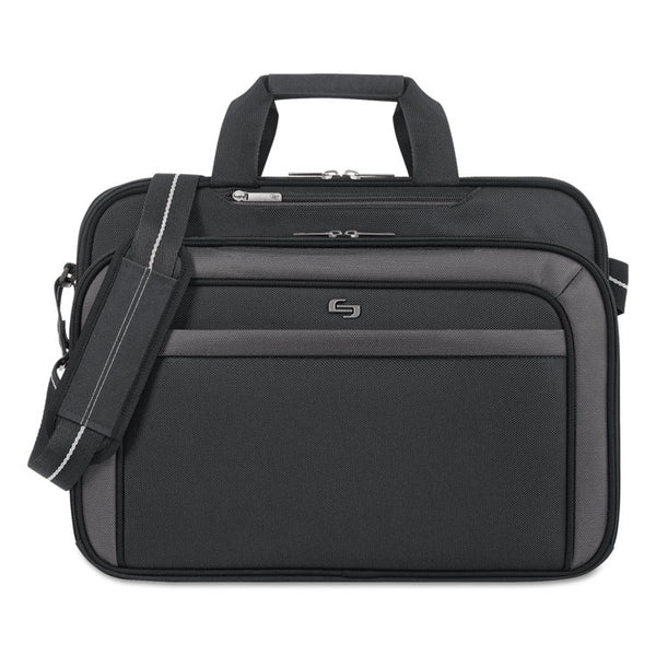 Solo Pro CheckFast Briefcase, Fits Devices Up to 17.3", Polyester, 17 x 5.5 x 13.75, Black (USLCLA3144) Each