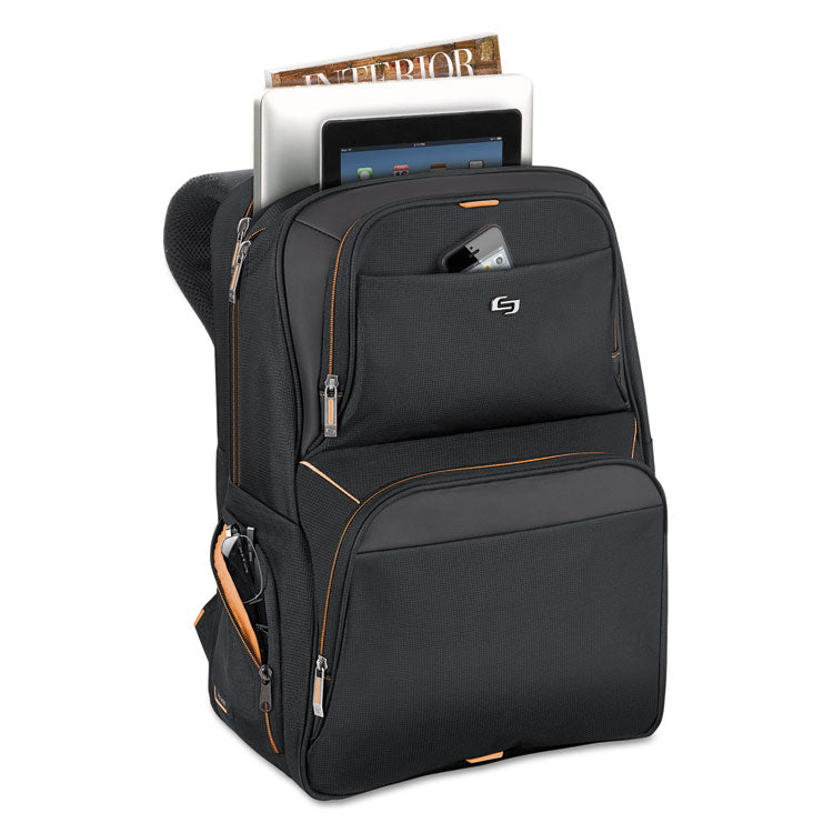 Solo Urban Backpack, Fits Devices Up to 17.3", Polyester, 12.5 x 8.5 x 18.5, Black (USLUBN7014) Each