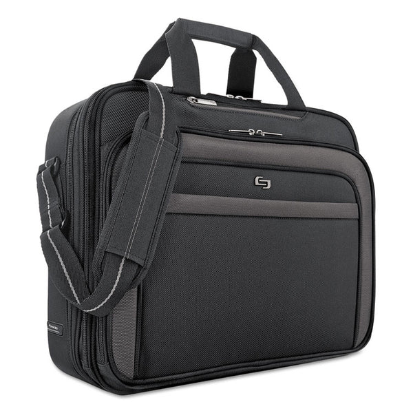 Solo Pro CheckFast Briefcase, Fits Devices Up to 17.3", Polyester, 17 x 5.5 x 13.75, Black (USLCLA3144) Each