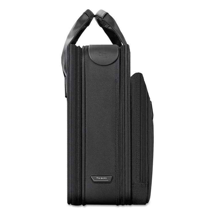 Solo Classic Smart Strap Briefcase, Fits Devices Up to 16", Ballistic Polyester, 17.5 x 5.5 x 12, Black (USLSGB3004)