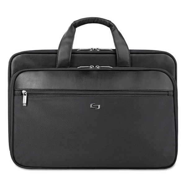 Solo Classic Smart Strap Briefcase, Fits Devices Up to 16", Ballistic Polyester, 17.5 x 5.5 x 12, Black (USLSGB3004)