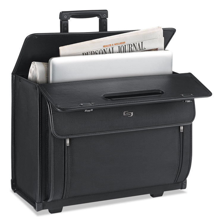 Solo Classic Rolling Catalog Case, Fits Devices Up to 16", Polyester, 18 x 8 x 14, Black (USLPV784)