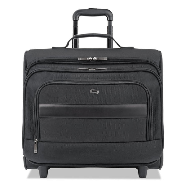 Solo Classic Rolling Overnighter Case, Fits Devices Up to 15.6", Ballistic Polyester, 16.14 x 6.69 x 13.78, Black (USLB644)