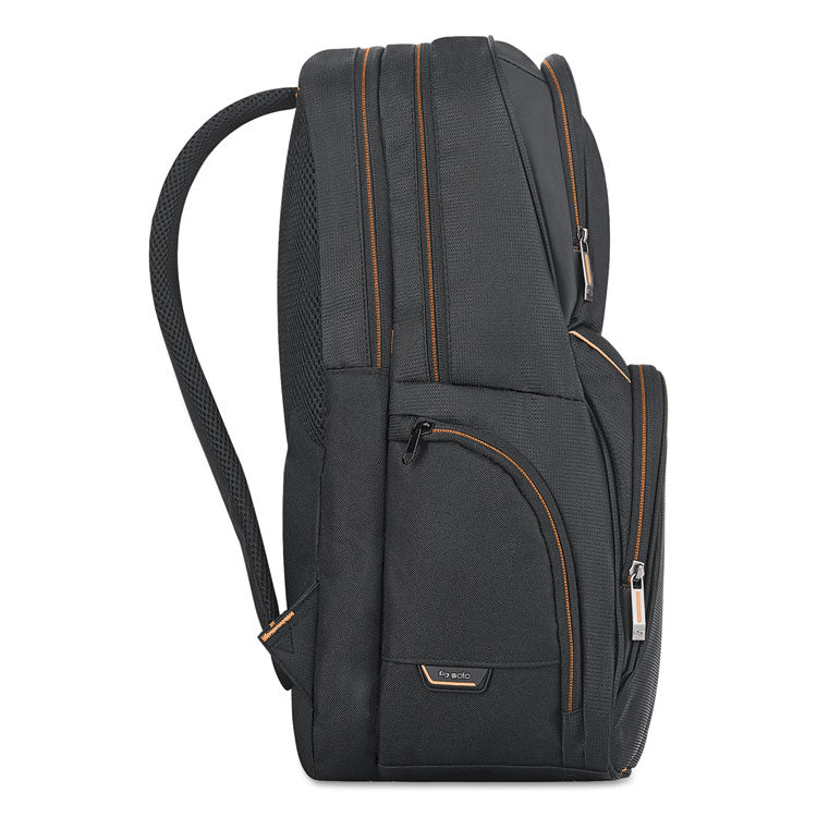 Solo Urban Backpack, Fits Devices Up to 17.3", Polyester, 12.5 x 8.5 x 18.5, Black (USLUBN7014) Each