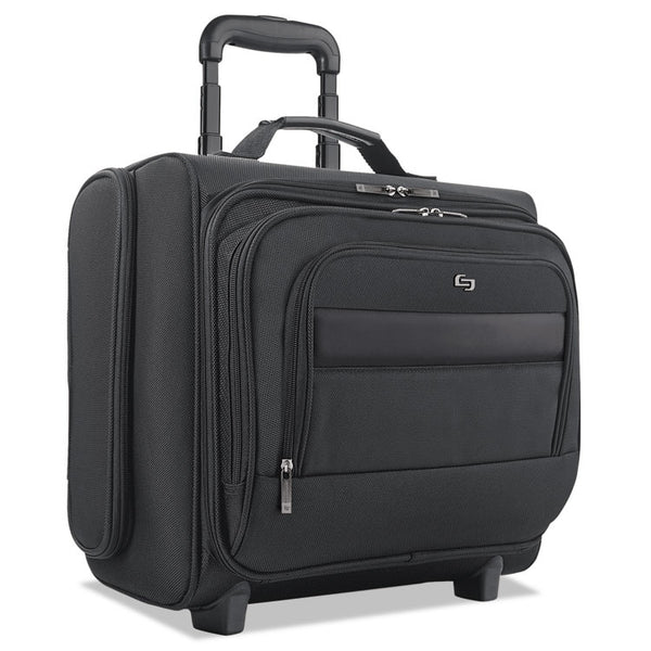 Solo Classic Rolling Overnighter Case, Fits Devices Up to 15.6", Ballistic Polyester, 16.14 x 6.69 x 13.78, Black (USLB644)