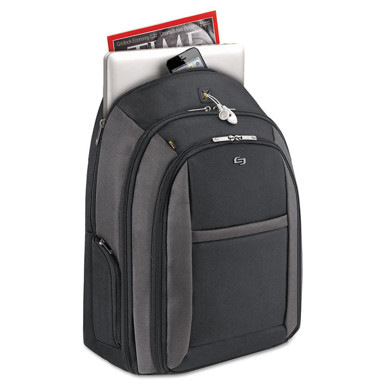 Solo Pro CheckFast Backpack, Fits Devices Up to 16", Ballistic Polyester, 13.75 x 6.5 x 17.75, Black (USLCLA7034) Each