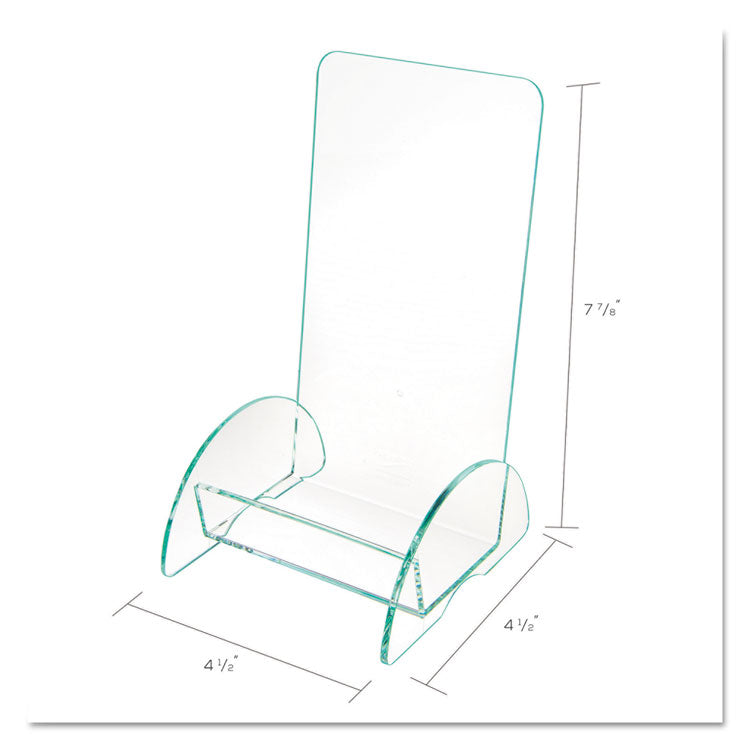 deflecto® Euro-Style DocuHolder, Leaflet Size, 4.5w x 4.5d x 7.88h, Green Tinted (DEF775383) Each