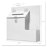 deflecto® Suggestion Box Literature Holder with Locking Top, 13.75 x 3.63 x 13.94, Plastic, White (DEF79803) Each