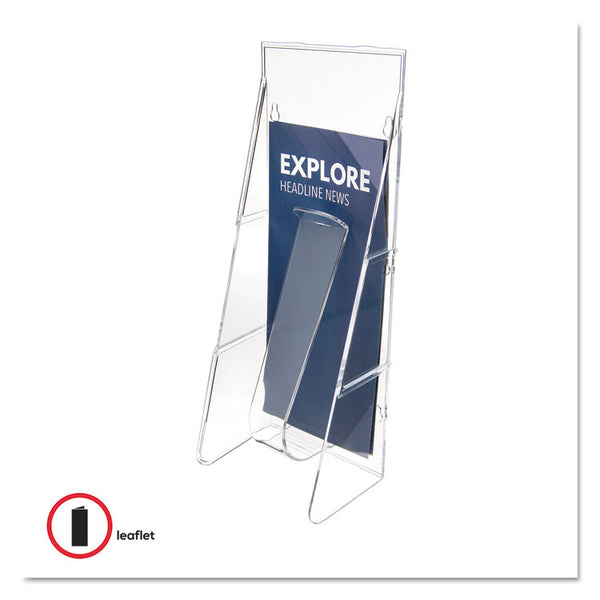 deflecto® Stand-Tall Wall-Mount Literature Rack, Leaflet, 4.56w x 3.25d x 11.88h, Clear (DEF55601) Each